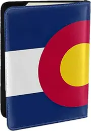 [JEJEA] Colorado Flag Print Travel Organizer Credit Cards Case Passport BookPassport Holder Cover Wallet forTraveling,, Black, One Size