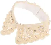 [MOBUTOFU] Fashionable Ruffle Collar Choker Detachable Collar Insert White Pearl Collar Decoration Stylish Accessory for Women