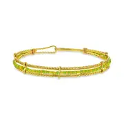 Gold Plated Santeria Babalawo Green Yellow Beads Bangle Orula Bracelet for Women