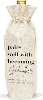 Godmother Proposal God Mother Wine Bottle Bag for God Mom Godmother Mothers Day Gifts for Godmom Champagne Gift Bag for Godmo.Birthday Gifts