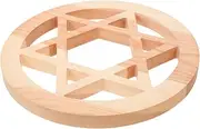 Garneck Acrifice Altar Tiles Pentagram Altar Tile Wooden Round Altar Pentacle Ornament for Ritual Sacred Space Witchcraft Decoration
