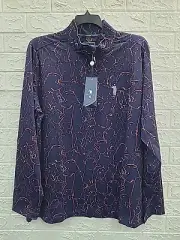 New William Murray Gopher All Over Chip Shot Long Sleeve Pullover Navy Sz Medium