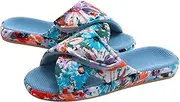 [shevalues] Summer House Slippers for Women with Arch Support Breathable Waffle Cotton Indoor Slippers Slip on Open Toe Home Shoes