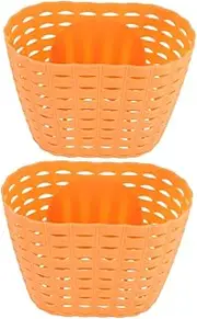 Outanaya 2Pcs Detachable Plastic Bike Basket for Lightweight Storage Holder Durable for Books Stationery Snacks Bike Accessory for Boys