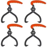 Log Tongs Set with PVC Grip for Firewood Lifting and Moving 4 Pieces