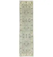 Light Gray Floral Classic 3X10 Oushak Chobi Oriental Runner Rug Kitchen Carpet