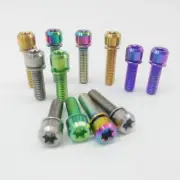 4pcs Titanium Ti M6x20/25mm Screws T30 Allen Hex Socket 9mm Head Bolts Washer
