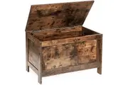Wooden Sturdy Entryway Storage Bench with Safety Hinge