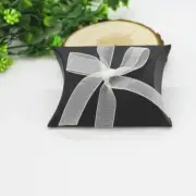 200 Black Paper Boxes Party Treat Baby Shower Wedding Favour Candy Pillow Boxes