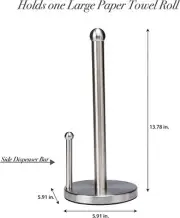 KITCHEN DETAILS Paper Towel Holder Free Standing SILVER SINGLE TEAR