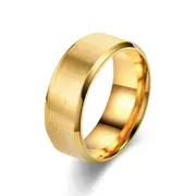Classic 6 Colors 8mm Tungsten Ring for Men Women Stainless Steel Wedding Band Ring Unisex Jewelry Accessories Gold 9