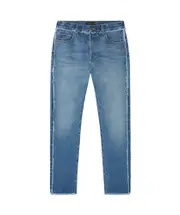 fringed straight jeans 6XL,7XL Blue
