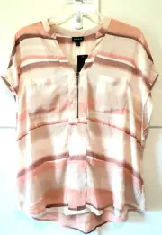 Torrid Georgette Zip-front Dolman Blouse Watercolor Size 00 New with tag