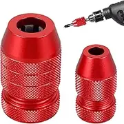 2Pcs Drill Depth Stop Adjustable Drill Bit Stop Collar Set Aluminum Alloy Drill Stop Precise Drill Size Range 5/64inch-3/16inch 15/64inch-7/16inch for Furniture Tile Metal Wood(Gules)