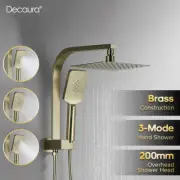 Decaura 9" 2 in 1 Brushed Gold Shower Head Set System Rain Gooseneck Shower Arm
