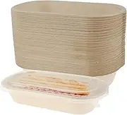 50 Pcs Paper Bowls with Lids, Environmental Friendly Soup Serving Bowls Versatile Paper Meal Prep Containers Stackable Take Out Food Containers for Salad Leftovers Kitchen Restaurant