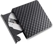 USB3.0 External Optical Drive DVD Burner Recorder CD Player Support One-key Recording Wide Application Black
