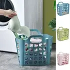 Wall-mounted Foldable Laundry Basket Plastic Toy Storage Basket for Bathroom
