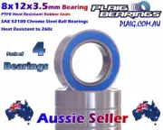 8x12x3.5mm RC Bearings (4) Tamiya AE PTFE Rubber Seal 7020 21106 MR128-2RS