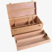 Artisan's Palette: Wood Pastel, Pen & Marker Storage Box with Drawers - Large To