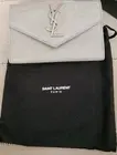 SAINT LAURENT YSL Crocodile Embossed Wallet Cassandre - Grey, NEW with box