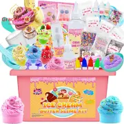 Mini Ice Cream Slime Kit for Girls 40+ PCS DIY Fluffy Butter Slime Gift Set