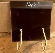 Vintage Napier Dangle Diamond Shape Gold Tone Clip On Earrings Signed - NWT