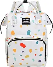 ONOODE 24L Unsex Diaper Backpack Bag Mommy Bag, Large Capacity Bottle Holder Fashionable Multi-functional Painting Backpack, Travel Essentials Baby Tote, Stroller Straps & Pacifier Case - Unisex,