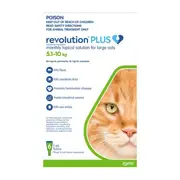 Revolution Plus Large Cat 5.1-10kg Flea,Tick & Worm Pipette 6 Pack