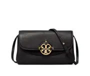 NWT Tory Burch Miller Wallet Leather Crossbody Clutch Bag BLACK $348 AUTHENTIC