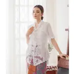 ZAALI KEBAYA SAVINE 白色三色堇花