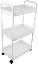 CHILDWEET Utility Cart Rolling Organizer Shelf for Kitchen Bathroom Pantry Shelf with Construction Easy Movement Versatile Use Multifunctional Storage with Wheels