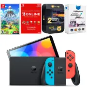 Nintendo Switch Red/Blue OLED + Zelda Link's Awakening + NSO 1 Year Membership