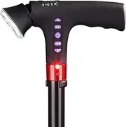 Canes Led Light Alarm - Walking Stick With Light | Folding Cane With Led Light, Walking Canes For Seniors, Travel Adjustable Cane With Alarm Led Light Radio, Walking Cane Light form Elders