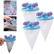 Floating Hair Filtering Mesh Removal, Lint Catcher for Washing Machine, Pet Hair Remover for Laundry, Reusable Pet Hair Catcher Washer Machine Mesh Bag, Laundry Hair Filter Cleaning Ball (Blue, 6PCS)