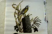 Needle Point Canvas-Handpainted--"Meadow Lark:"