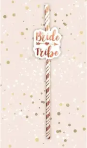 Bride Tribe Straws - Rose Gold Pack of 6