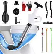 Toilet Plunger Heavy Duty Air Drain Clog Remover with Barometer Sink Snake 1970g