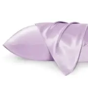 Bedsure Satin Pillowcases Standard Set of 2 - Lavender Silk Pillow Cases for