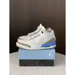 《二手寄賣》AIR JORDAN 3 北卡藍 US8.5 有原盒 鞋況很好