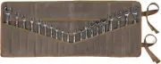 Wrench Roll up Pouch, Heavy Duty Waxed Canvas Tool Bag Tool Organizer Bag with 2