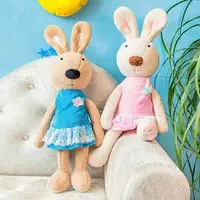 在飛比找PChome商店街優惠-娃娃屋樂園~Le Sucre法國兔砂糖兔(藍粉蕾絲裙款)60
