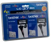 4x Genuine Brother LC-37BK BLACK Ink For DCP135C MFC260C (2x LC37BK2PK TwinPack)
