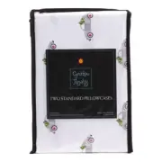 NWT Cynthia Rowley Pair 2 White Gray Cactus Car Pillowcase Set Standard 20x30
