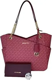 MICHAEL Michael Kors Jet Set Travel Large Chain Shoulder Tote bundled with Michael Kors Jet Set Travel Trifold Wallet