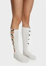 Precious Thing Knee High Socks - White