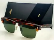 CELINE Sunglasses CL40054U 18N 57-17 Tortoise & Silver Frames Green Glass Lenses