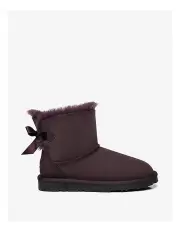 [EVERAU] Mini Back Bow Boots in Raisin