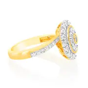 9ct Yellow Gold Luminesce Lab Grown Cluster Ring with 35 Brilliant Diamonds, M