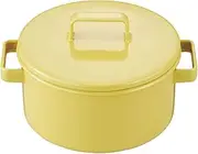 365methods Two-Handed Casserole Enameled 7.9 inches (20 cm), Induction Safe, Oven, Dishwasher Safe, Yellow YY-20C.Y